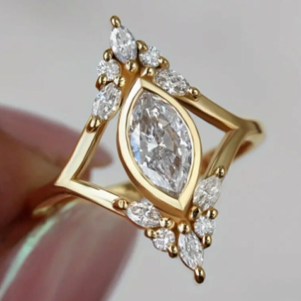NEW Gold Tone - Vintage looking Rhinestone accents - Multiple sizes available